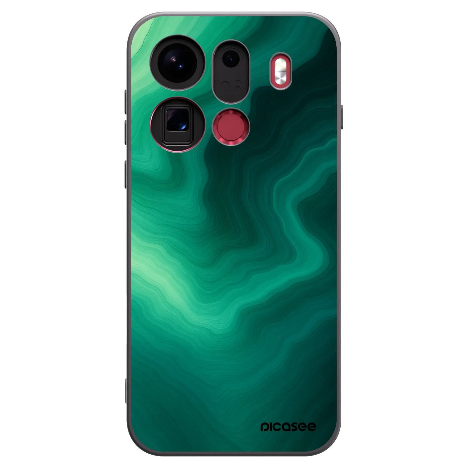 Picasee silikonový černý obal pro OPPO Find X9 Pro - Malachite