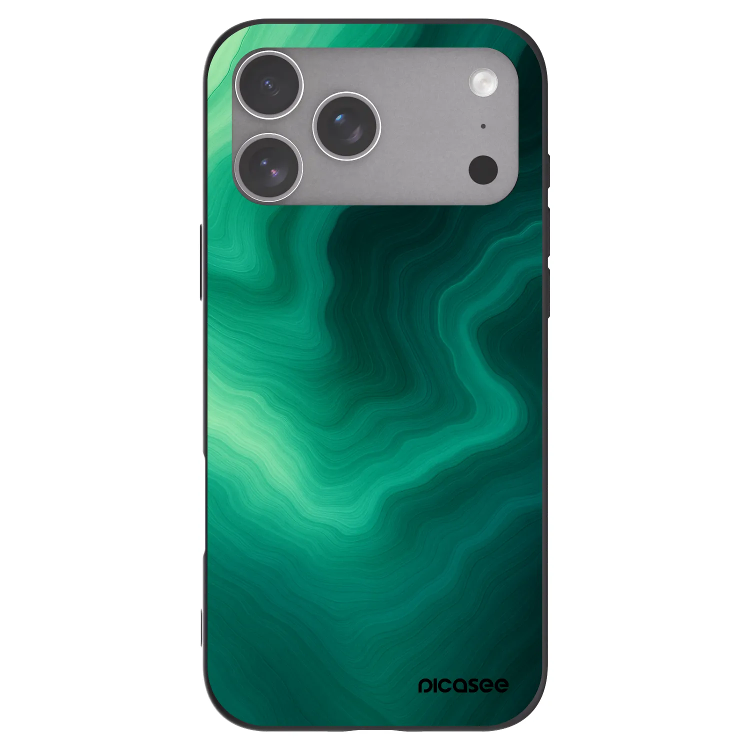 Picasee silikonový černý obal pro Apple iPhone 18 Pro Max - Malachite