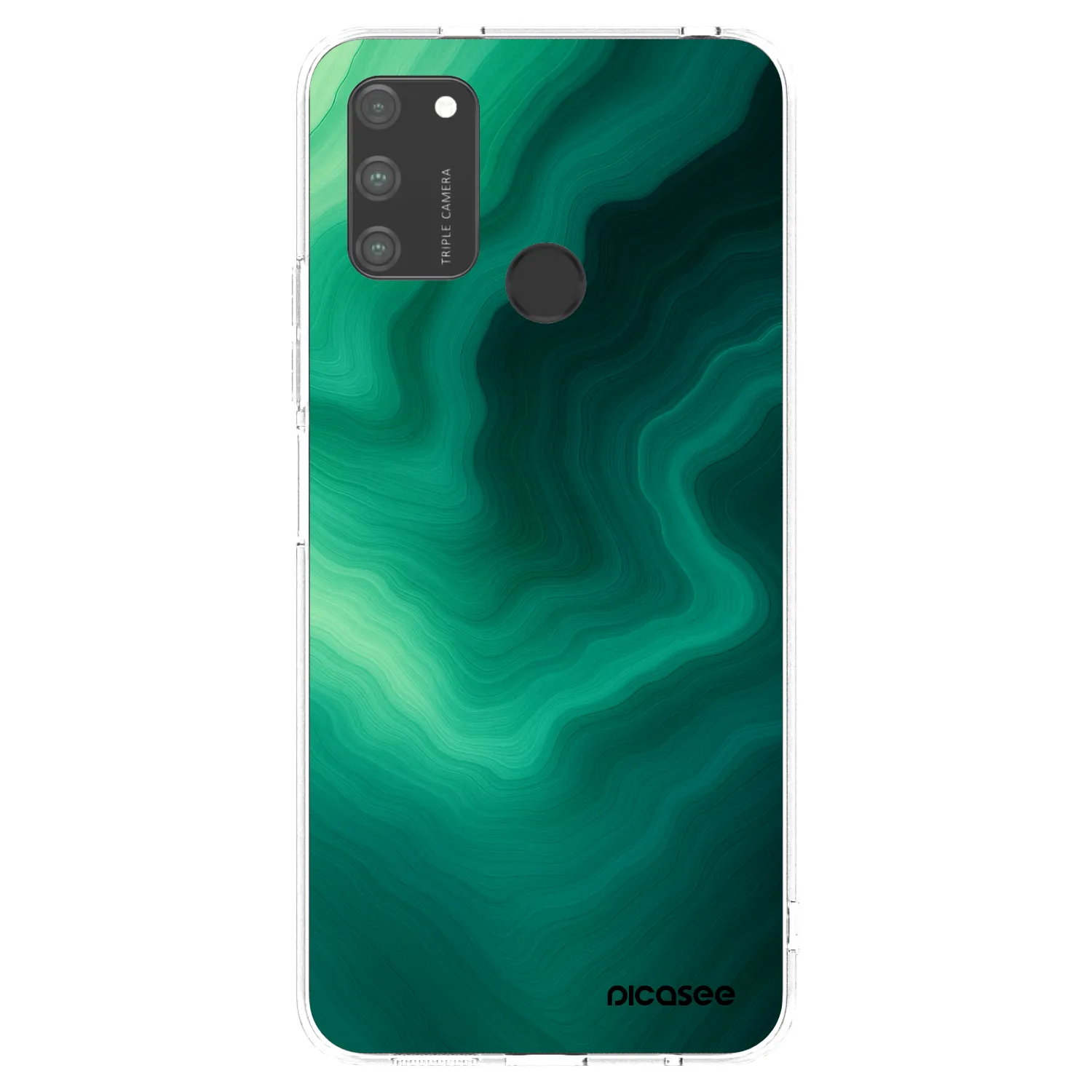 Picasee silikonový průhledný obal pro Honor 9A - Malachite