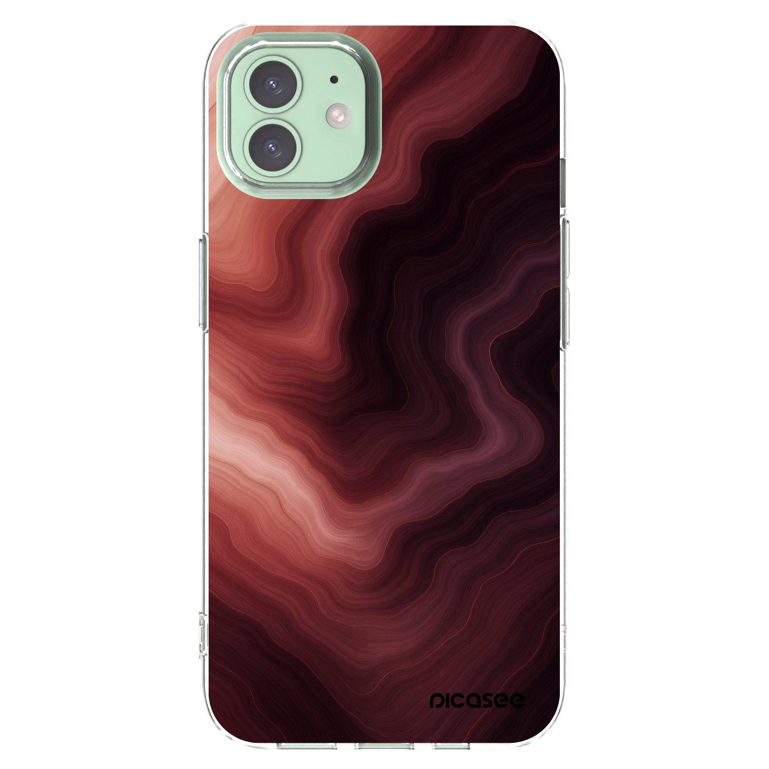 Picasee silikonový průhledný obal pro Apple iPhone 12 - Rouge