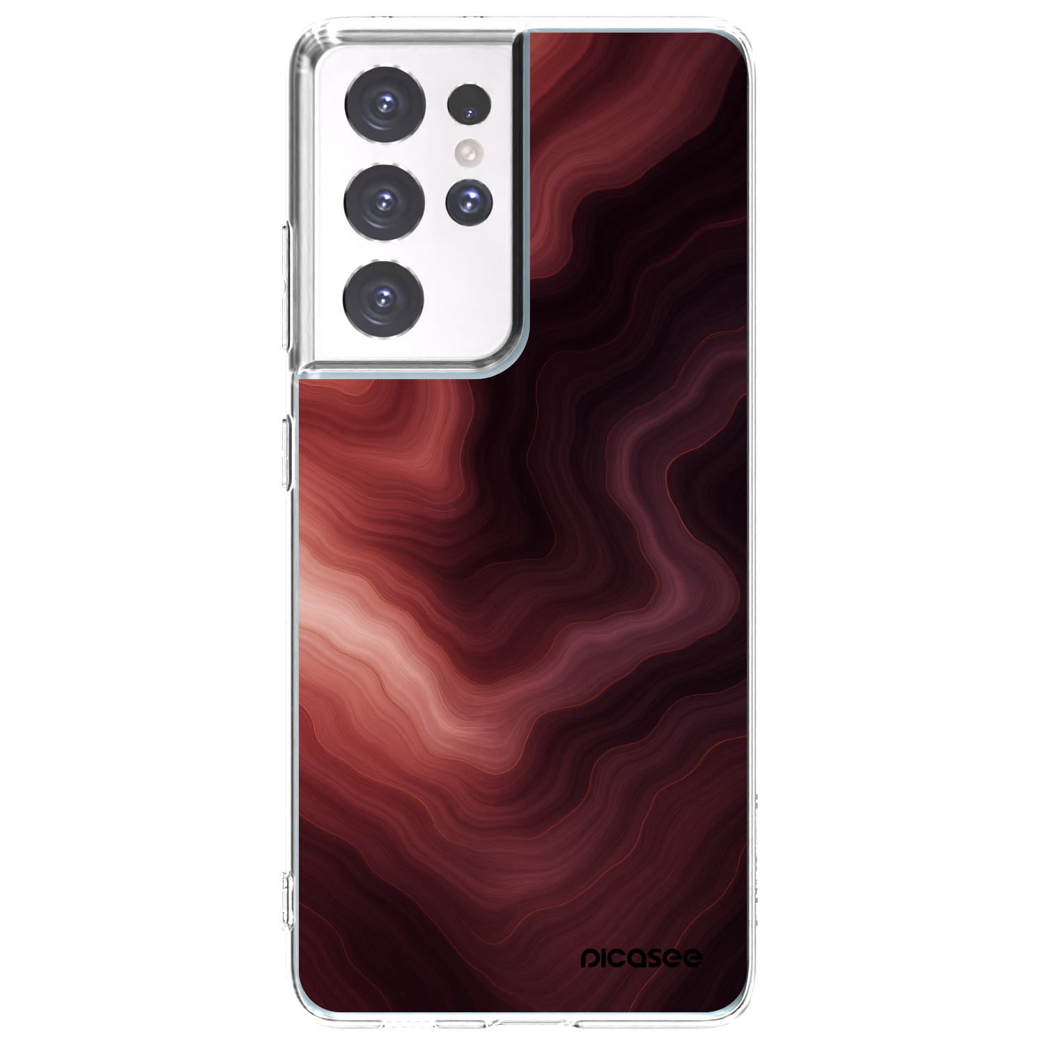 Picasee silikonový průhledný obal pro Samsung Galaxy S21 Ultra 5G G998B - Rouge