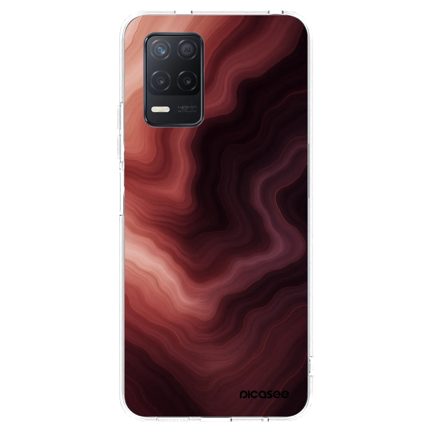 Picasee silikonový průhledný obal pro Realme 8 5G - Rouge