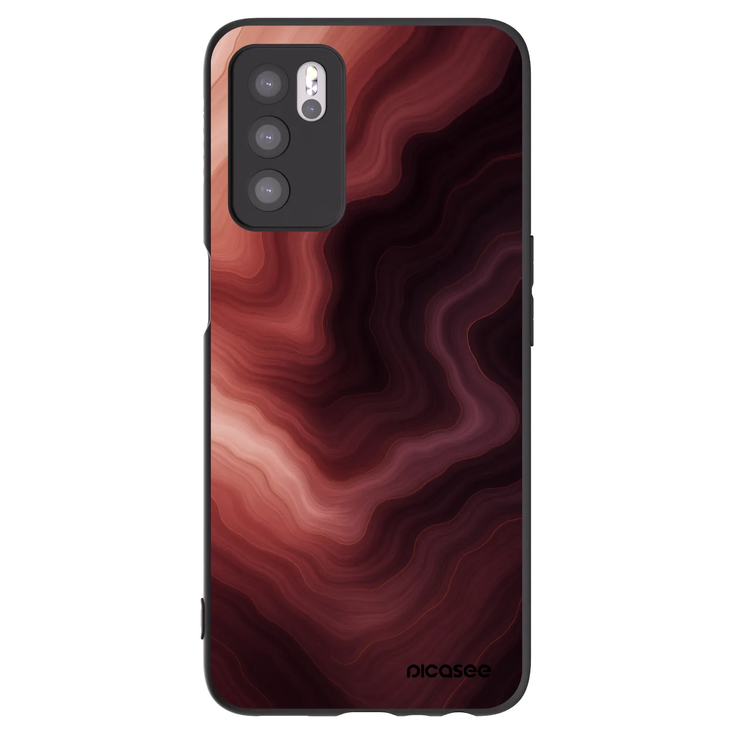 Picasee silikonový černý obal pro OPPO A16s - Rouge