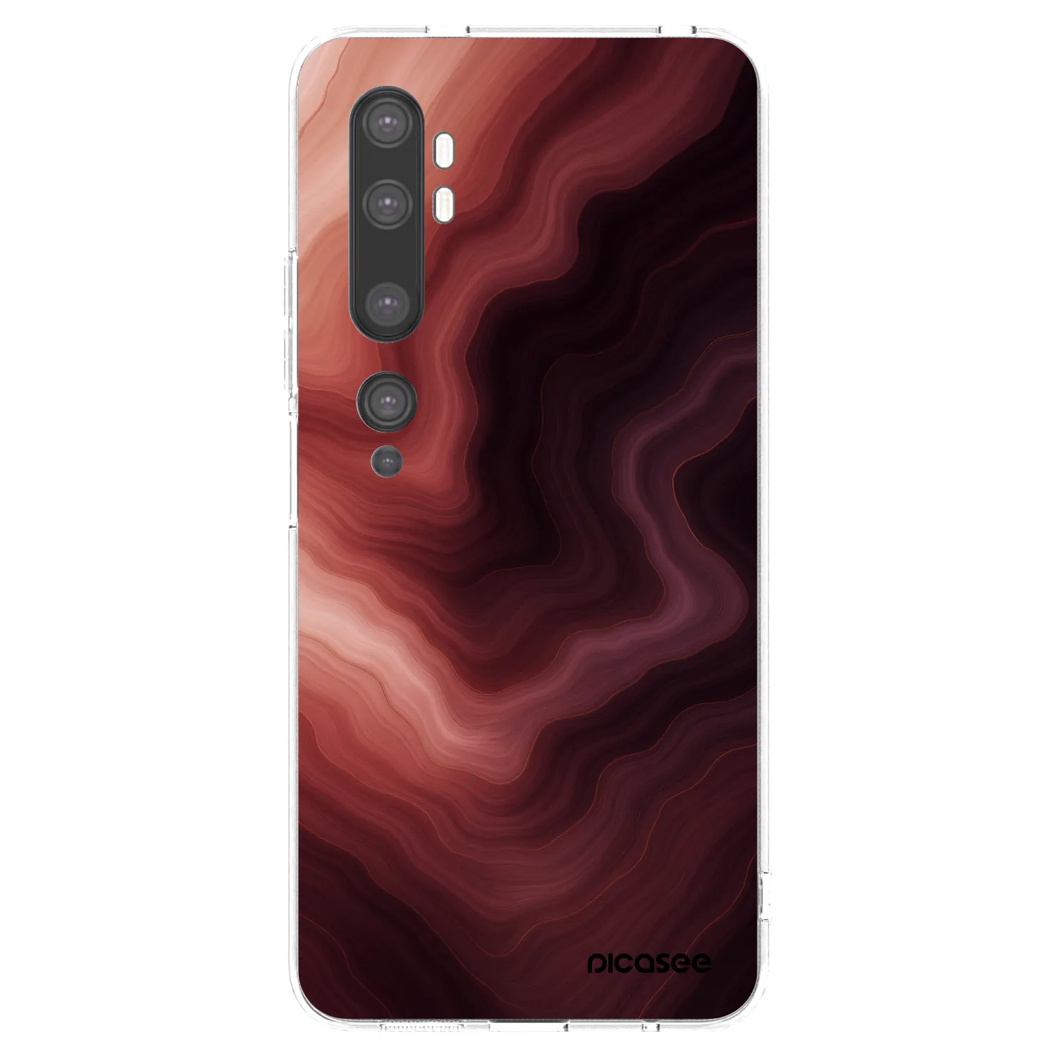 Picasee silikonový průhledný obal pro Xiaomi Mi Note 10 (Pro) - Rouge