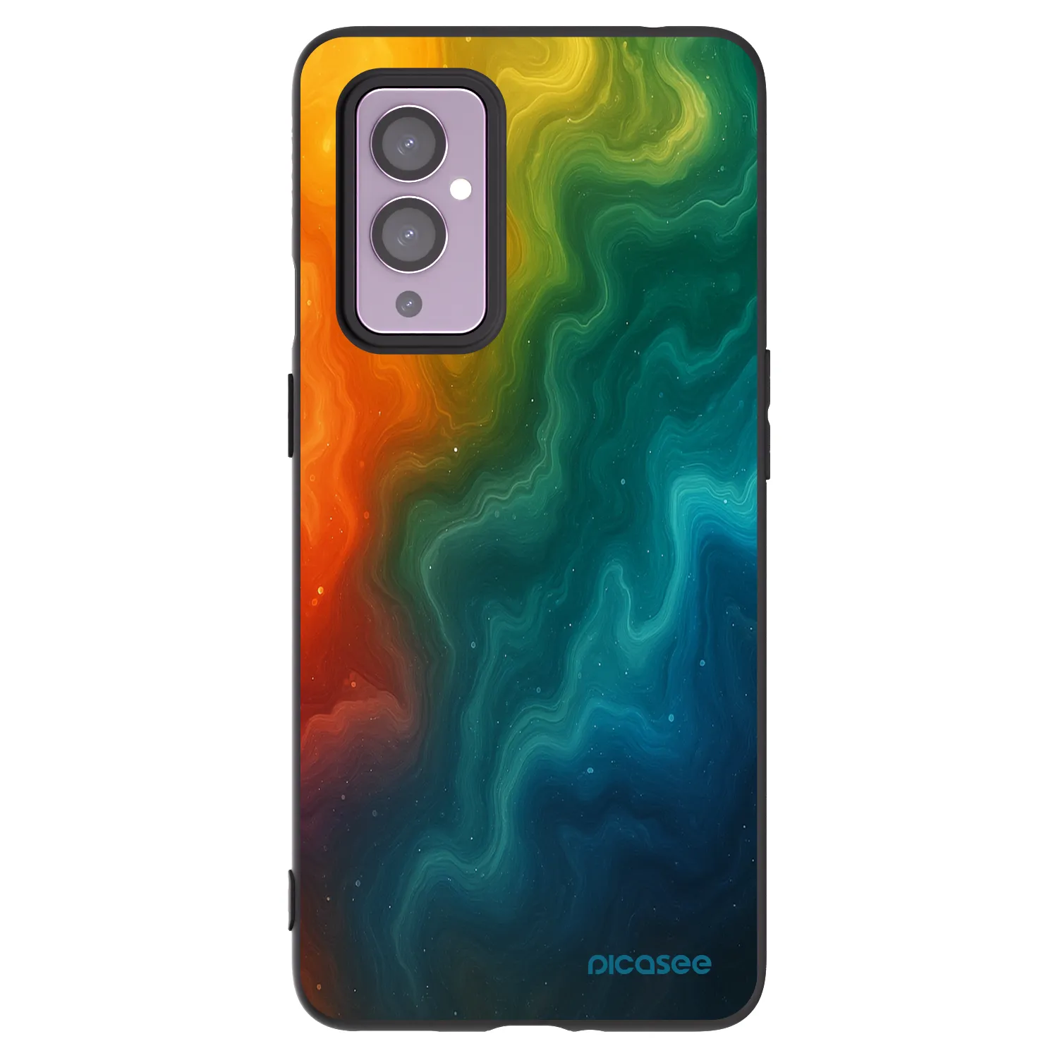 Picasee silikonový černý obal pro OnePlus 9 - Solar