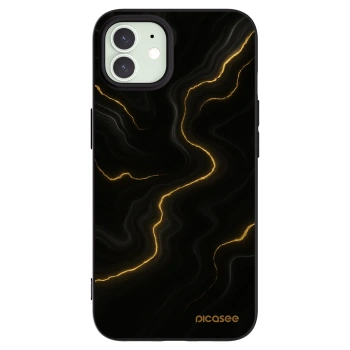 Picasee silikonový černý obal pro Apple iPhone 12 - Thunder