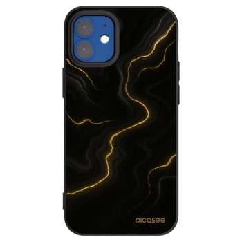 Picasee silikonový černý obal pro Apple iPhone 12 mini - Thunder