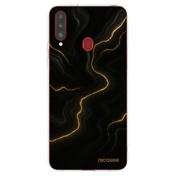 Picasee silikonový průhledný obal pro Samsung Galaxy A20s - Thunder