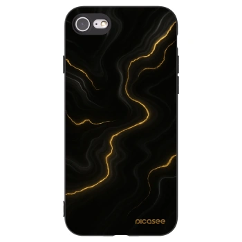 Picasee silikonový černý obal pro Apple iPhone SE 2022 - Thunder