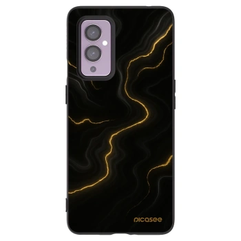 Picasee silikonový černý obal pro OnePlus 9 - Thunder