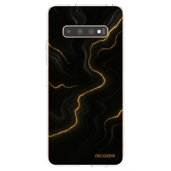 Picasee silikonový průhledný obal pro Samsung Galaxy S10 Plus G975 - Thunder