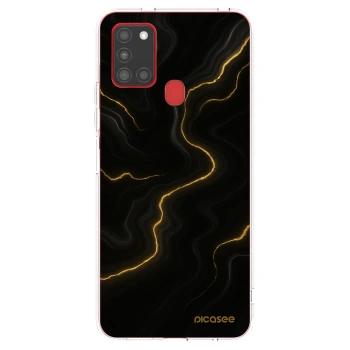 Picasee silikonový průhledný obal pro Samsung Galaxy A21s - Thunder