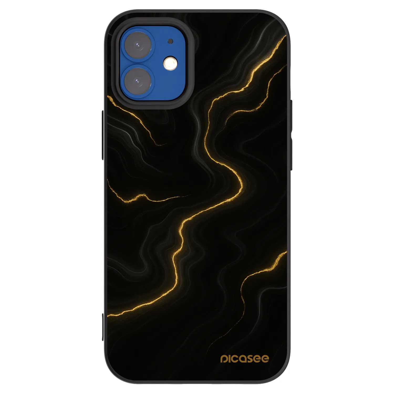 Picasee silikonový černý obal pro Apple iPhone 12 mini - Thunder