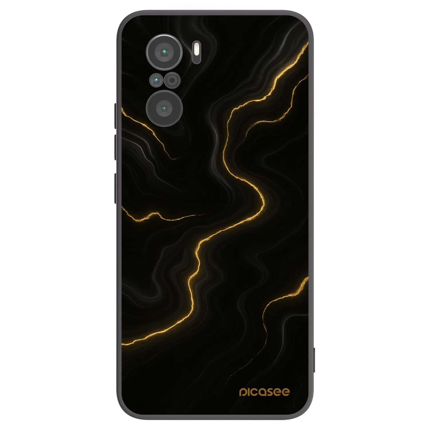 Picasee silikonový černý obal pro Xiaomi Poco F3 - Thunder
