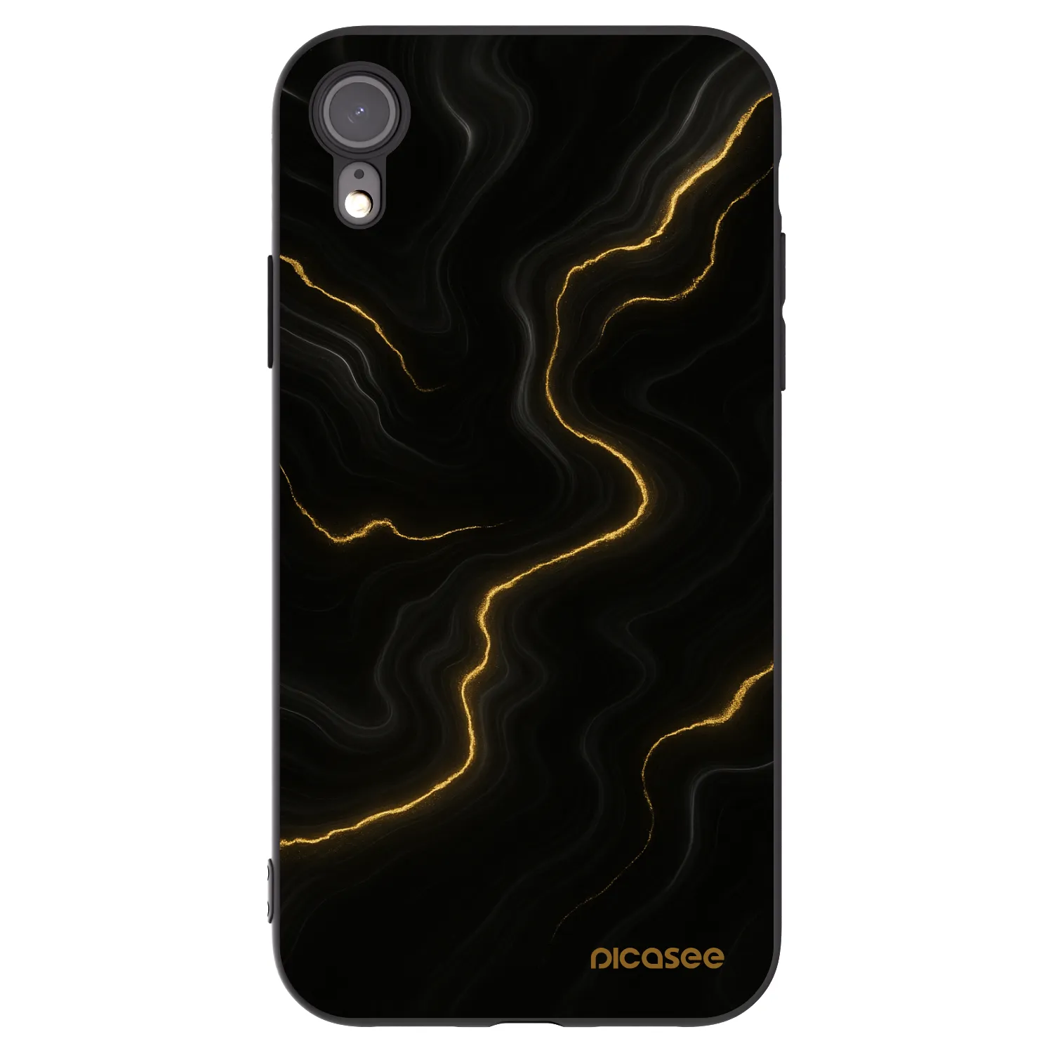Picasee silikonový černý obal pro Apple iPhone XR - Thunder