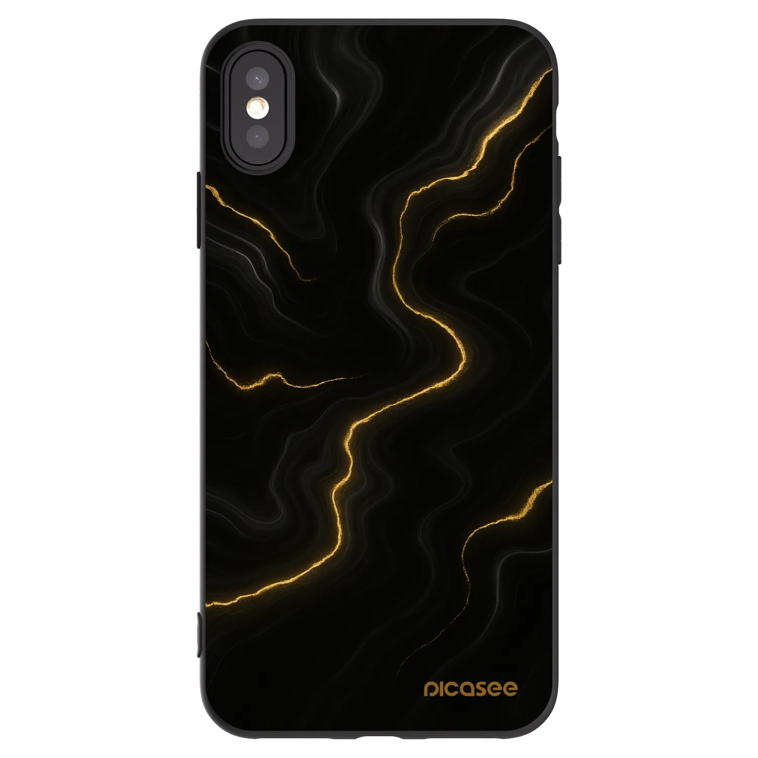 Picasee silikonový černý obal pro Apple iPhone XS Max - Thunder