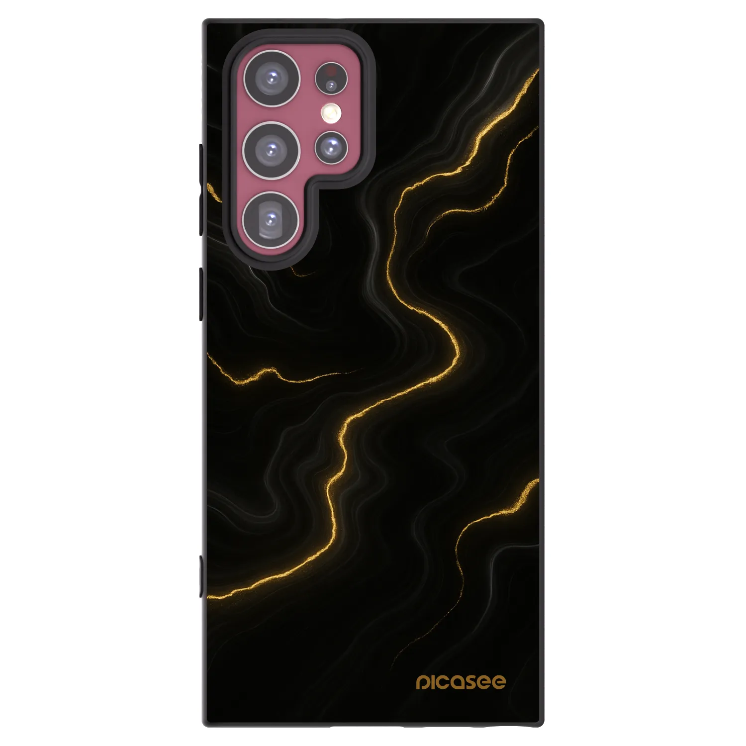 Picasee silikonový černý obal pro Samsung Galaxy S22 Ultra 5G - Thunder