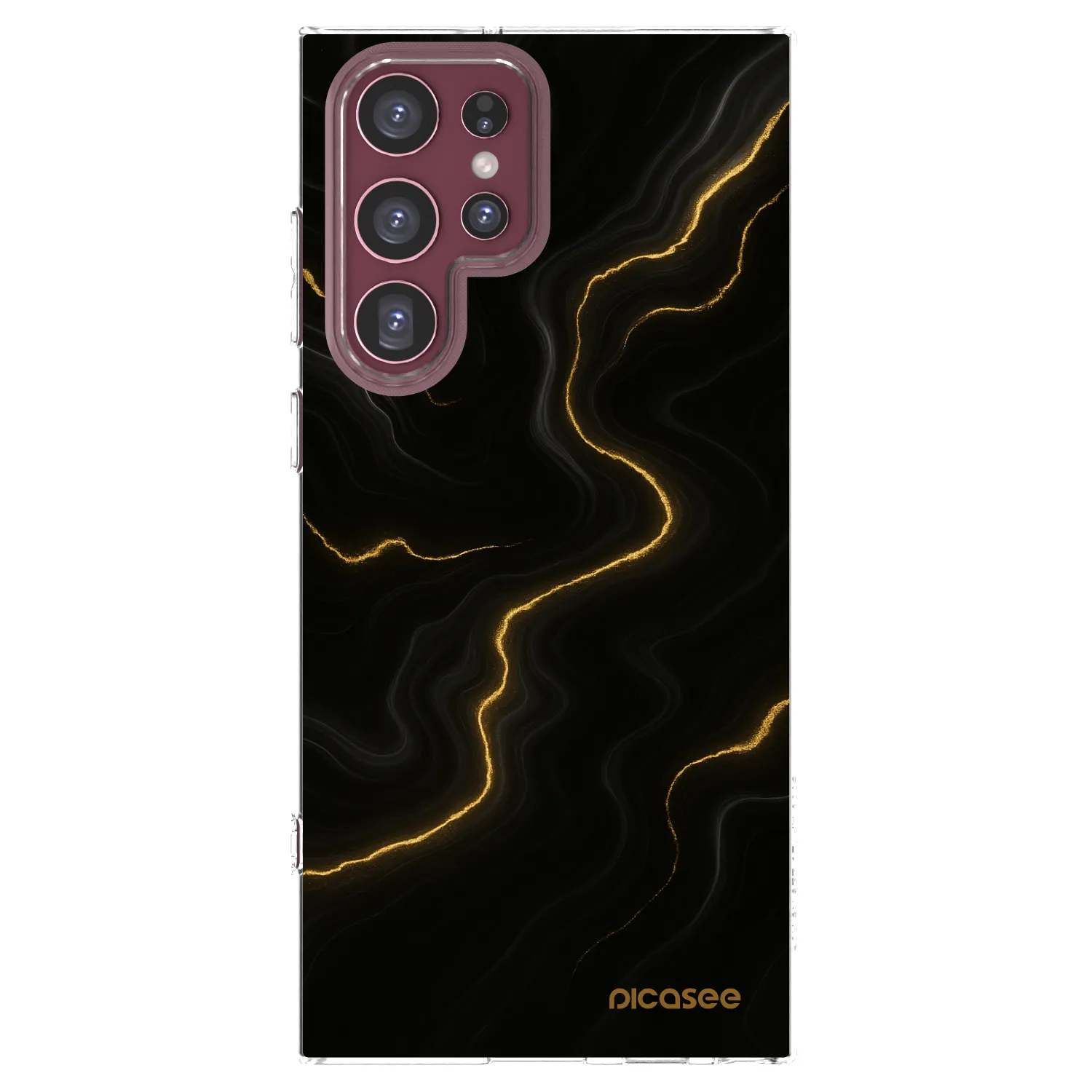 Picasee silikonový průhledný obal pro Samsung Galaxy S22 Ultra 5G - Thunder