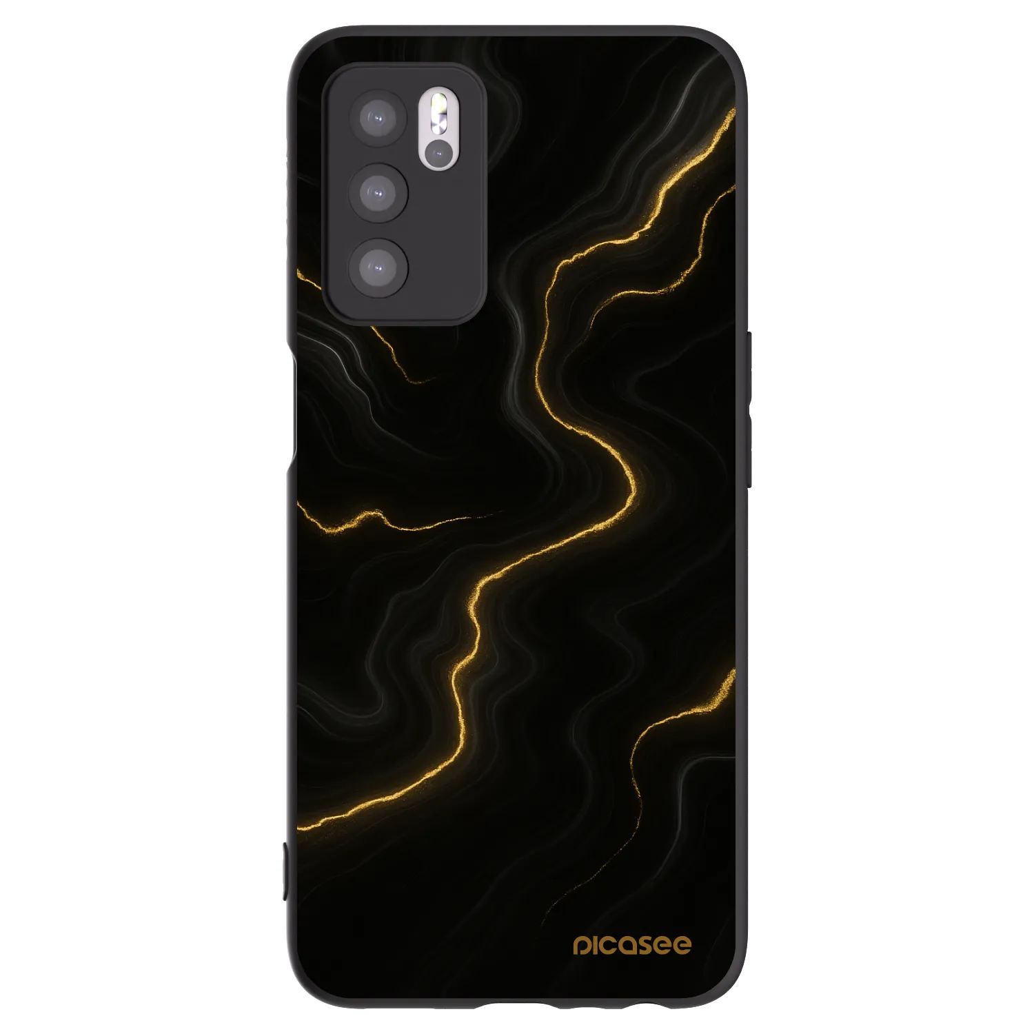 Picasee silikonový černý obal pro OPPO A16s - Thunder