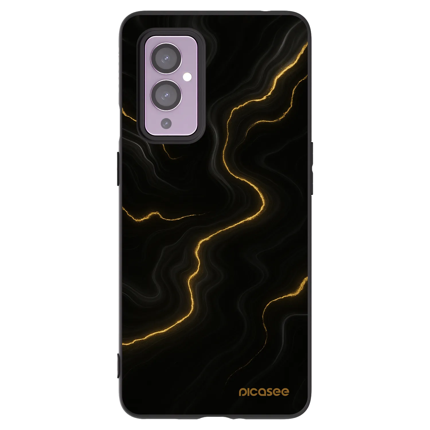 Picasee silikonový černý obal pro OnePlus 9 - Thunder