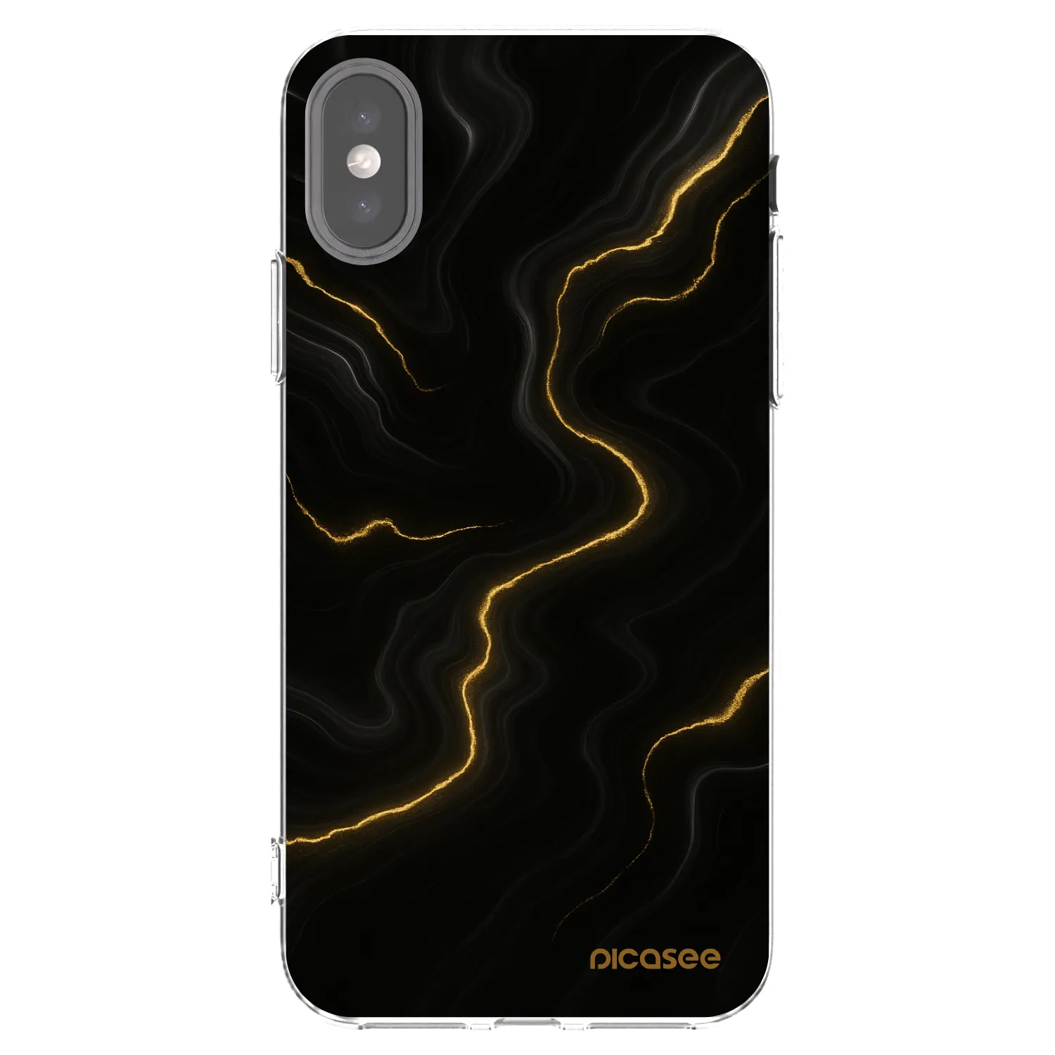 Picasee silikonový průhledný obal pro Apple iPhone X/XS - Thunder