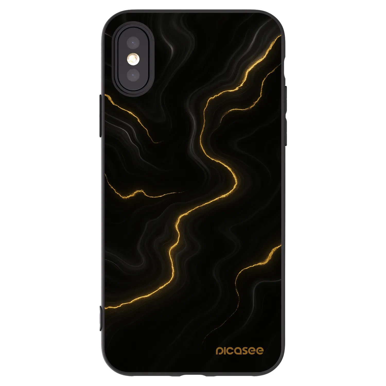 Picasee silikonový černý obal pro Apple iPhone X/XS - Thunder