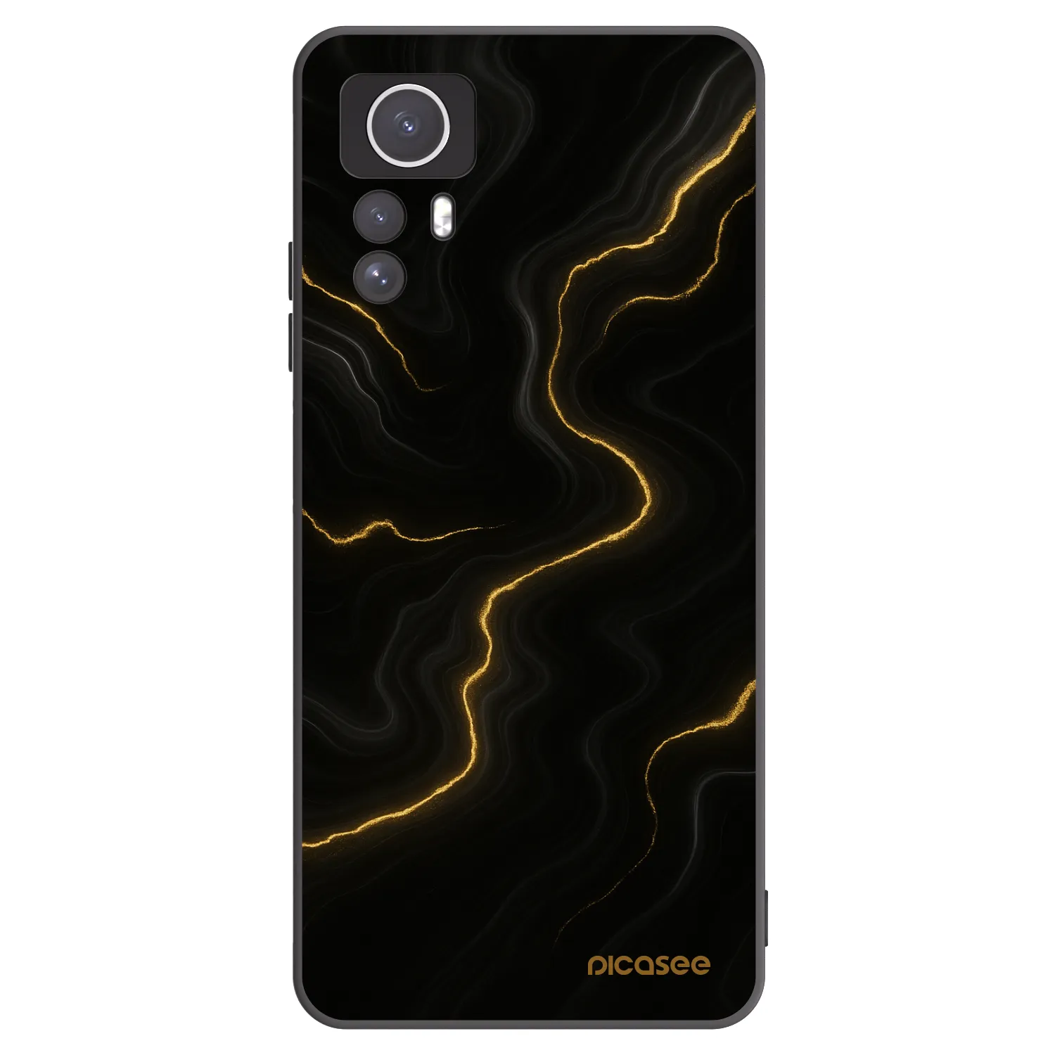Picasee silikonový černý obal pro Xiaomi Redmi Note 12S - Thunder