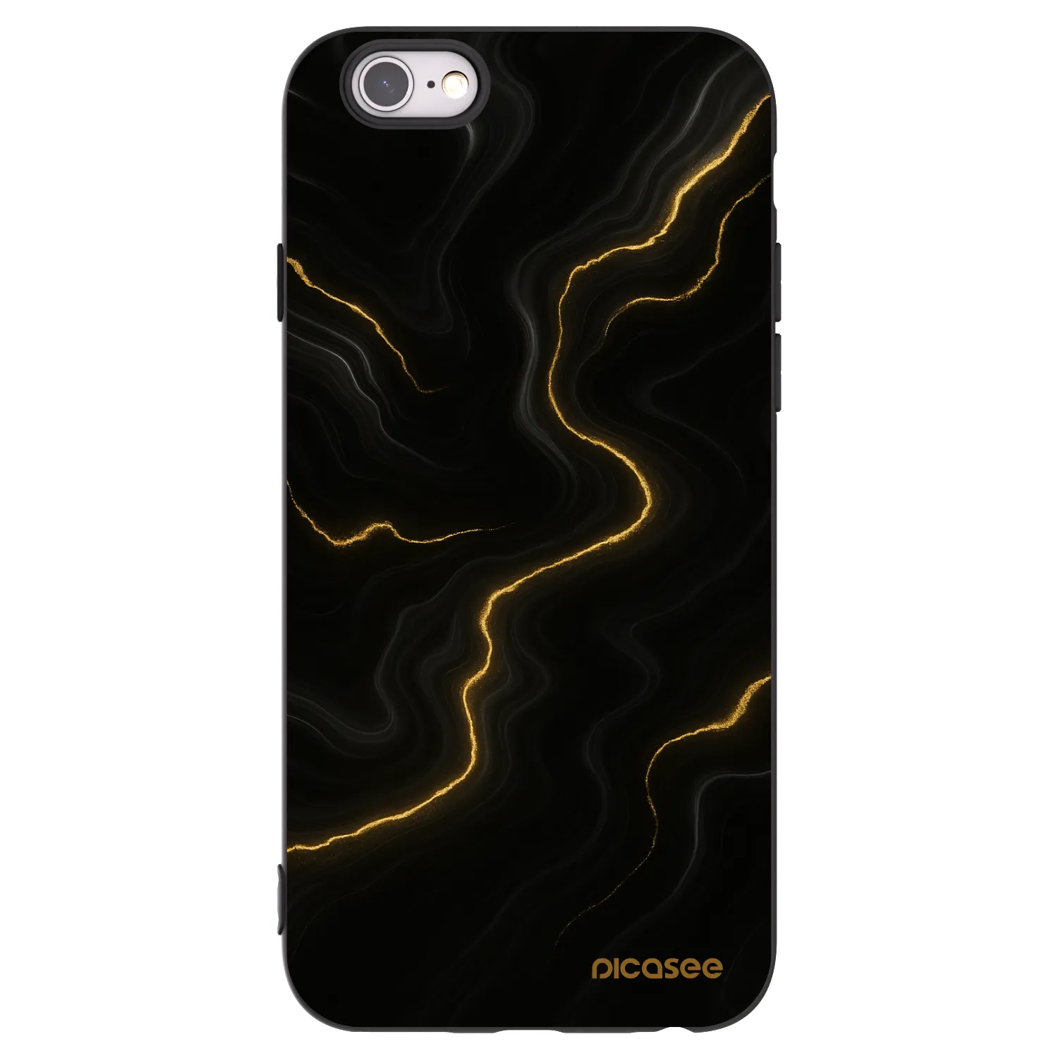 Picasee silikonový černý obal pro Apple iPhone 6/6S - Thunder