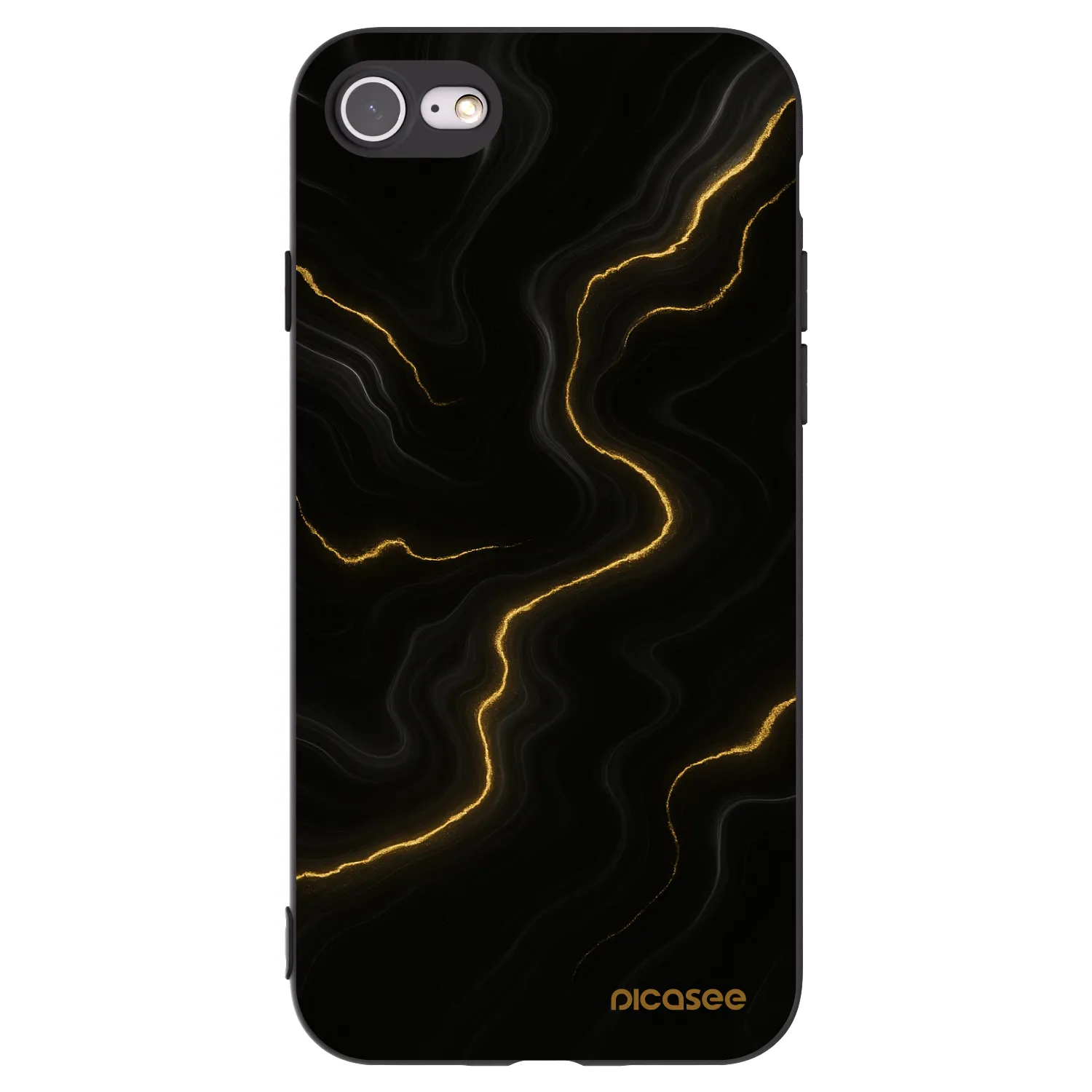 Picasee silikonový černý obal pro Apple iPhone 7 - Thunder