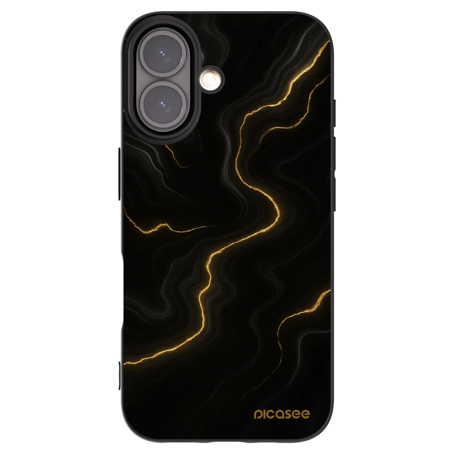 Picasee silikonový černý obal pro Apple iPhone 16 - Thunder