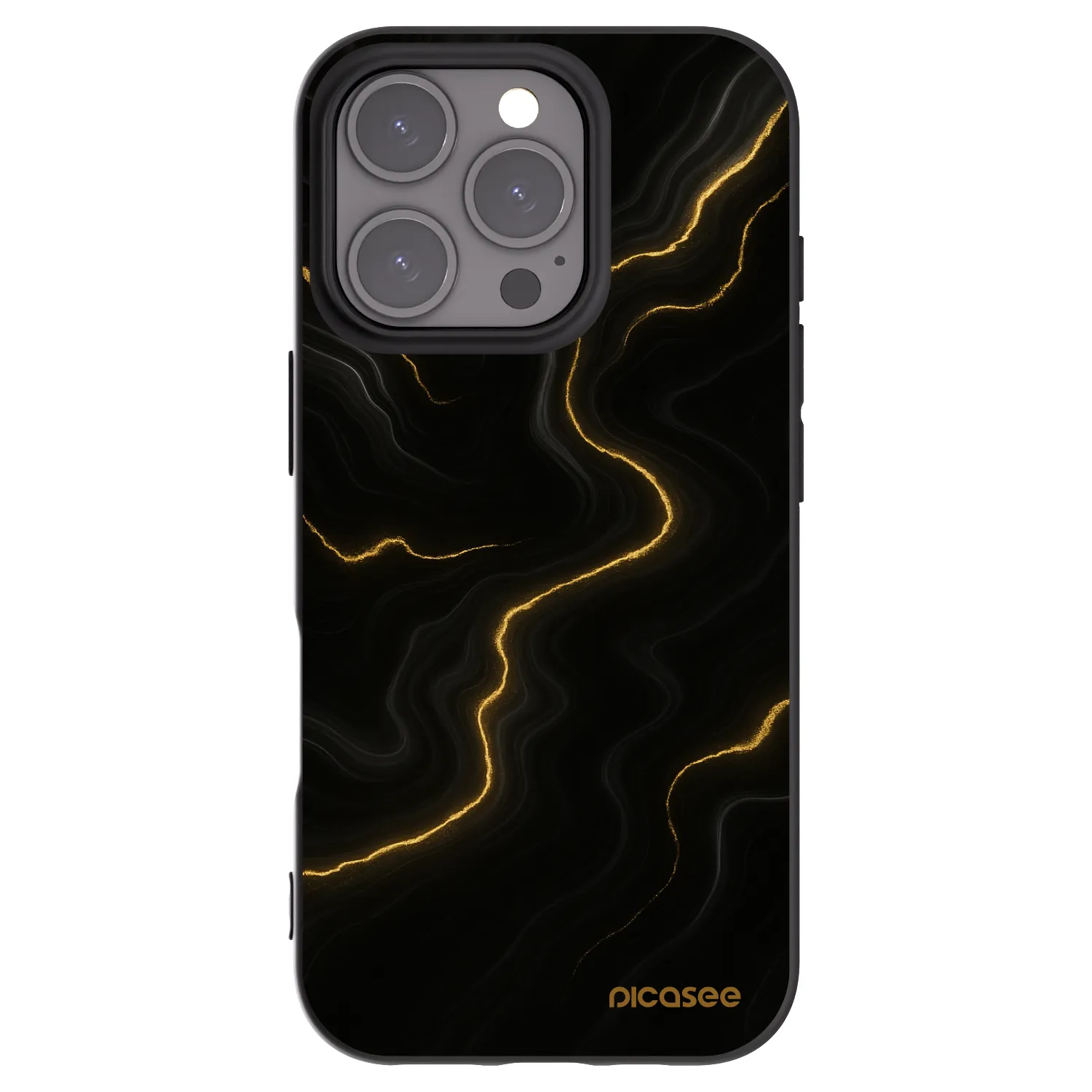 Picasee silikonový černý obal pro Apple iPhone 16 Pro - Thunder