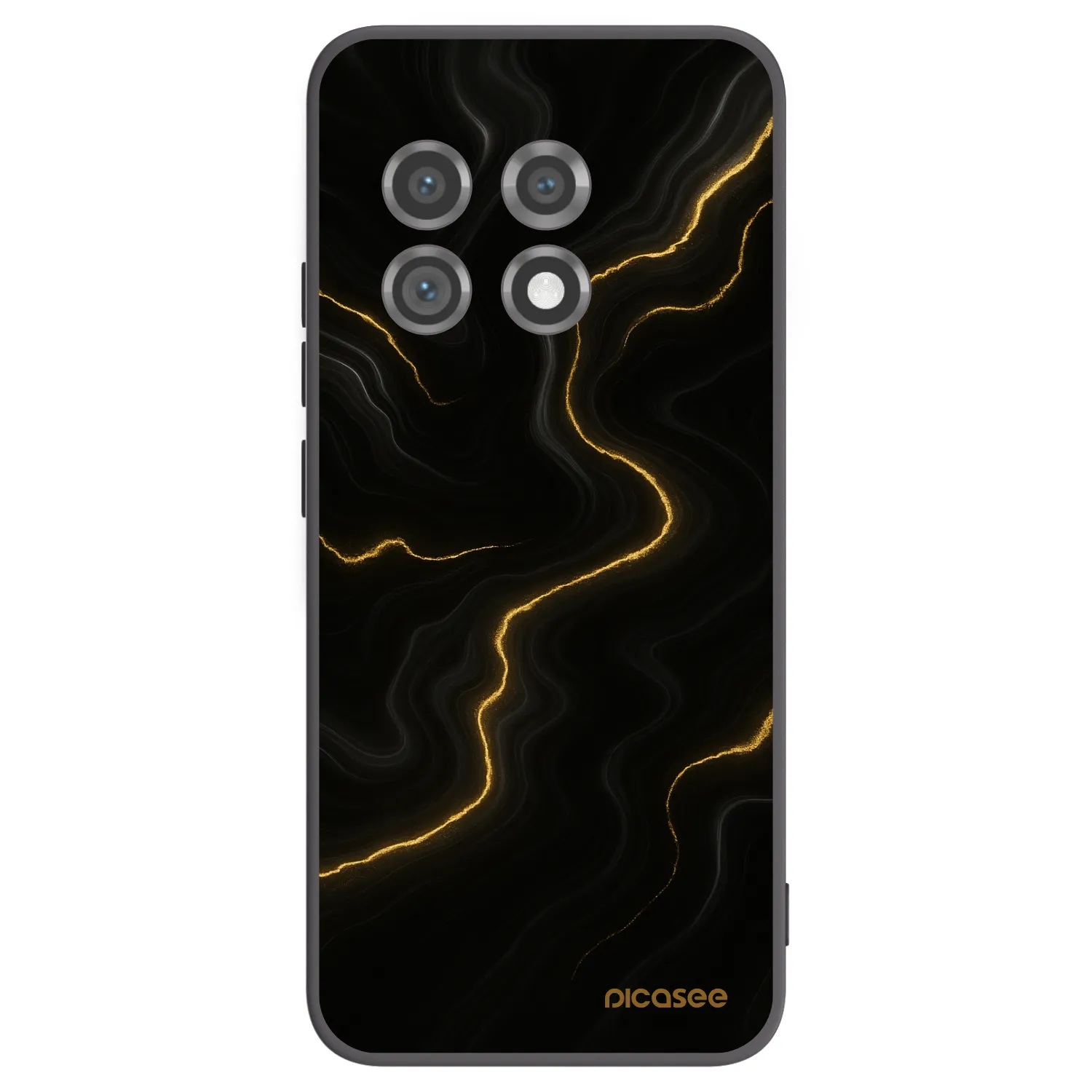 Picasee silikonový černý obal pro OnePlus 11 5G - Thunder