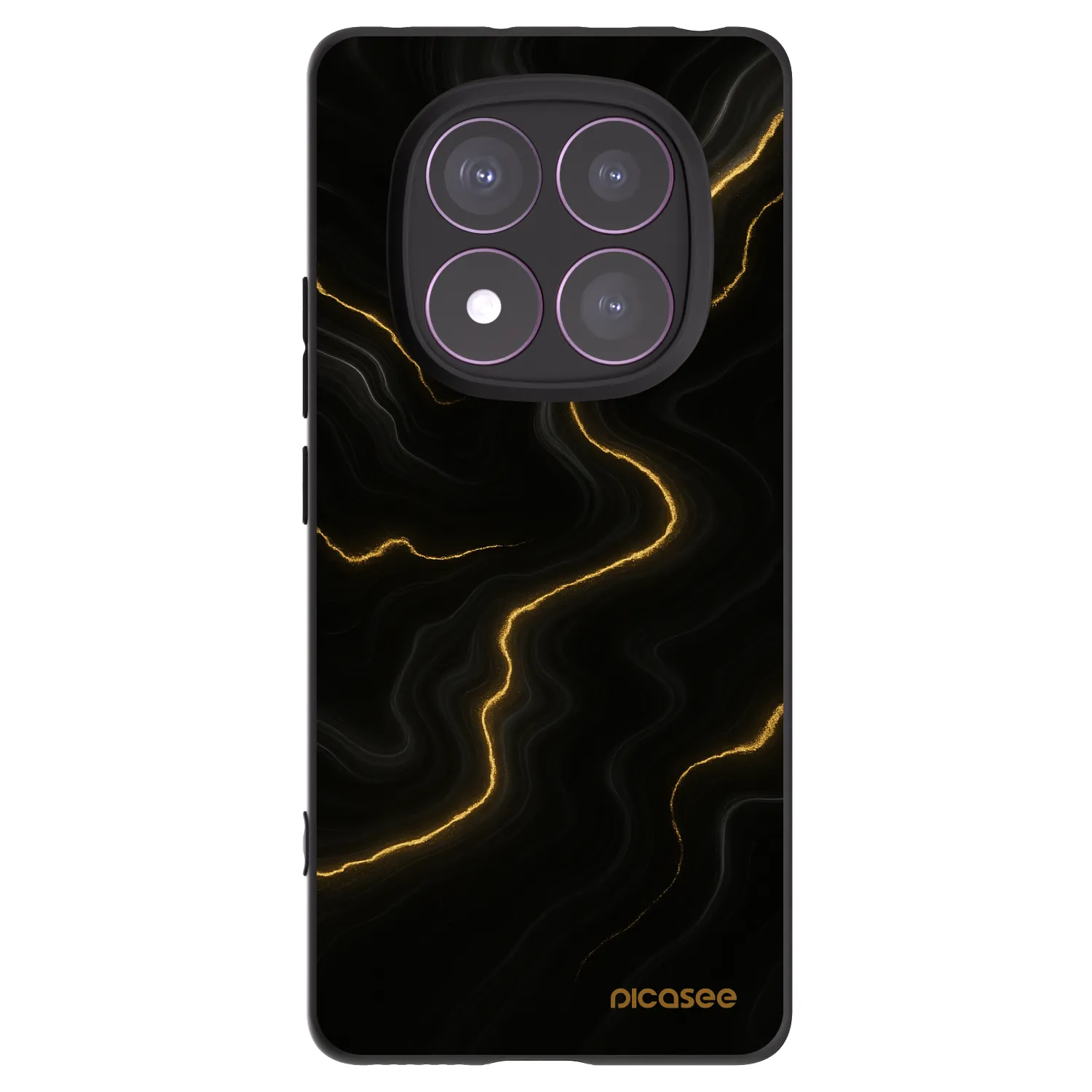 Picasee silikonový černý obal pro Xiaomi Redmi Note 14 Pro 4G - Thunder