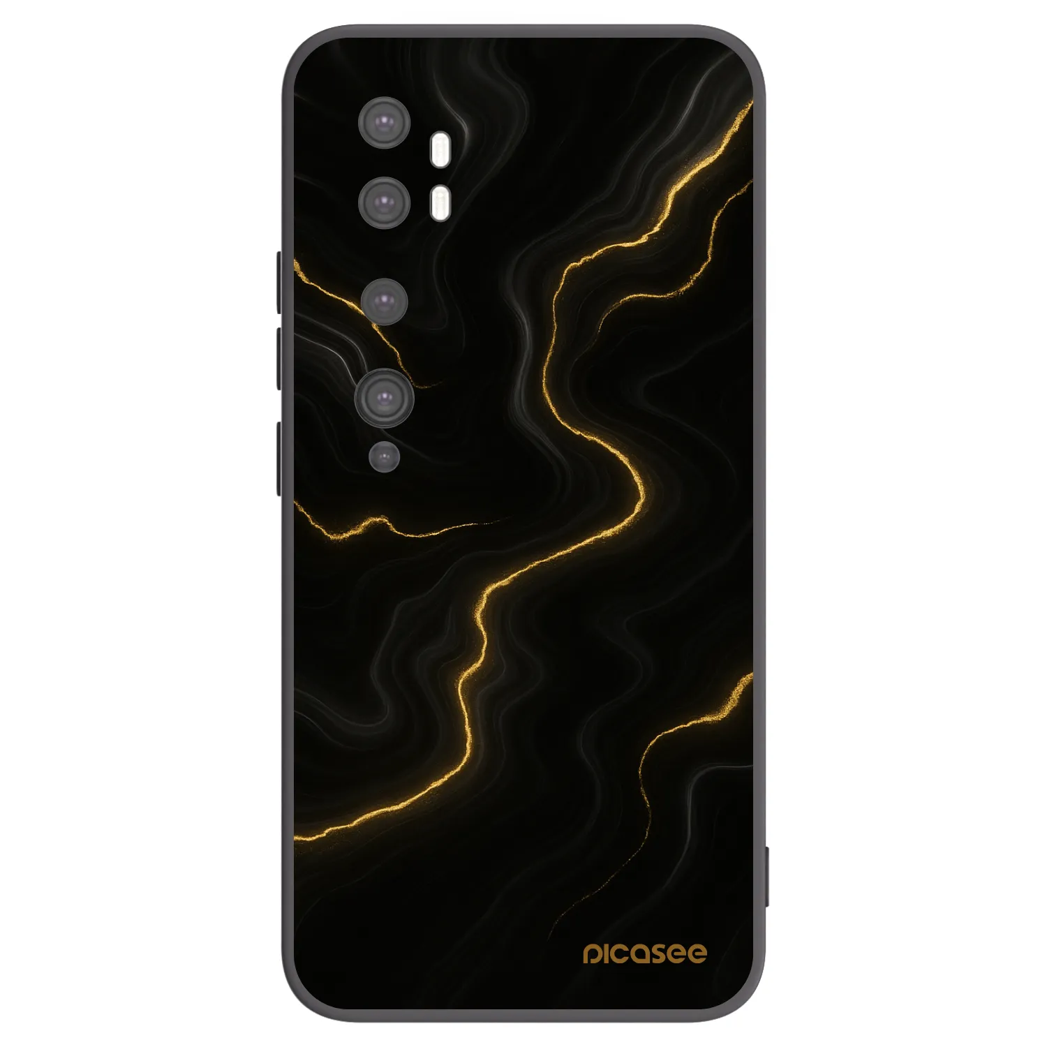 Picasee silikonový černý obal pro Xiaomi Mi Note 10 (Pro) - Thunder
