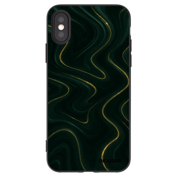 Picasee silikonový černý obal pro Apple iPhone X/XS - Vawes