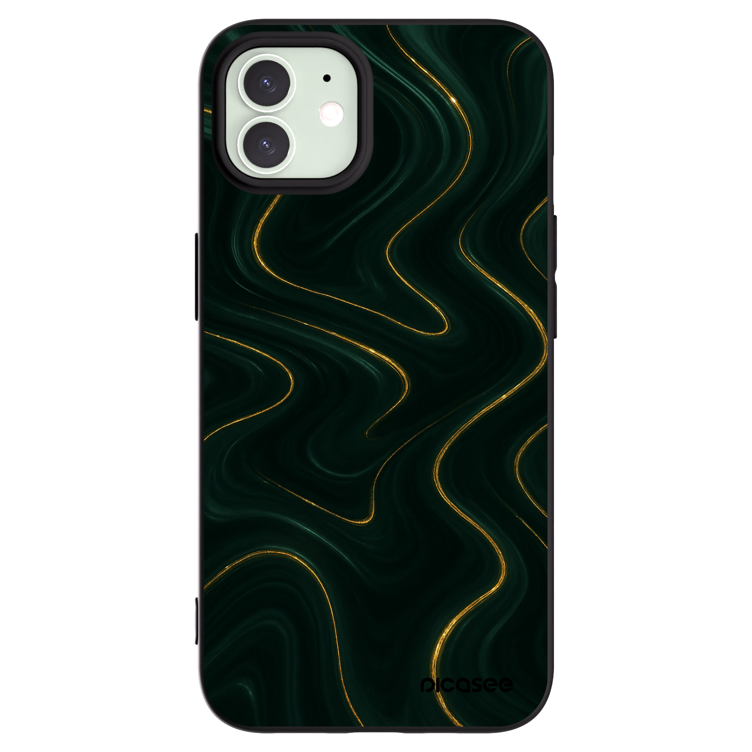 Picasee silikonový černý obal pro Apple iPhone 12 - Vawes