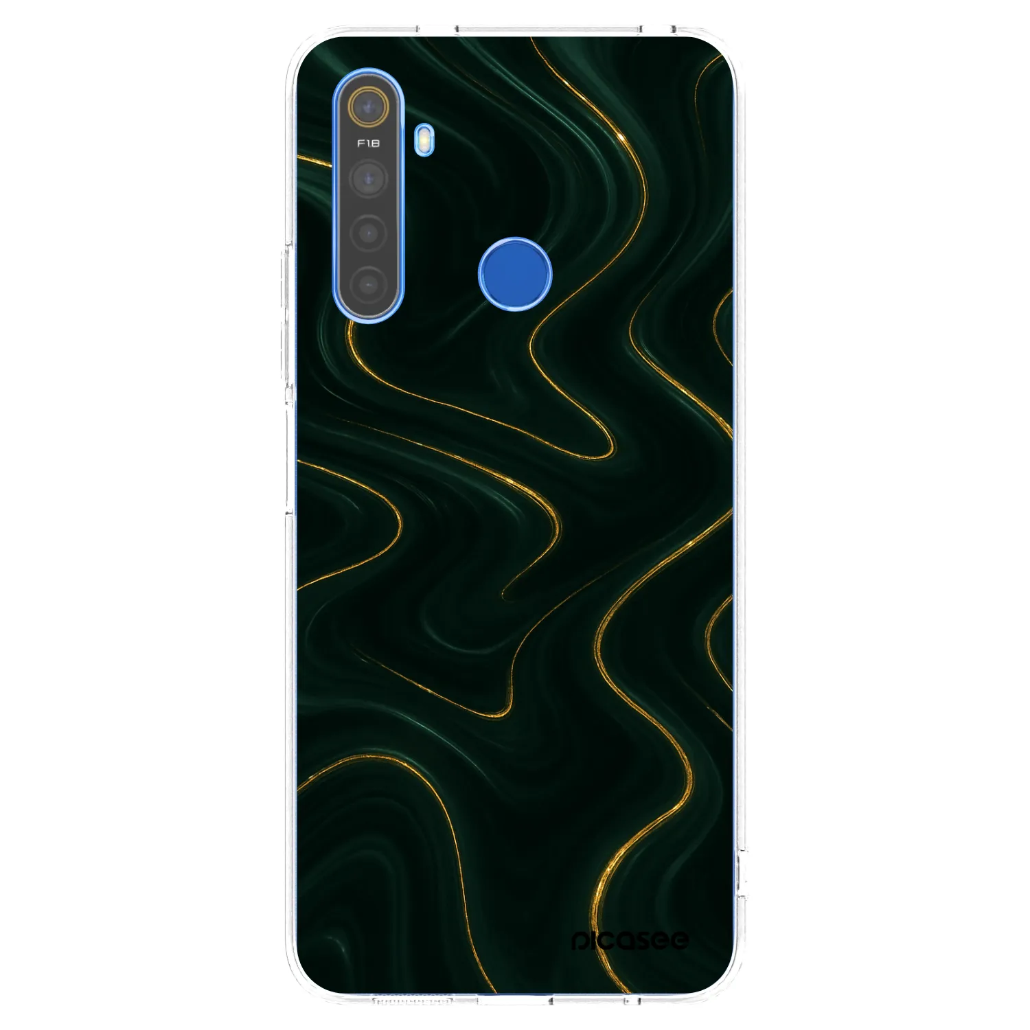 Picasee silikonový průhledný obal pro Realme 5 - Vawes