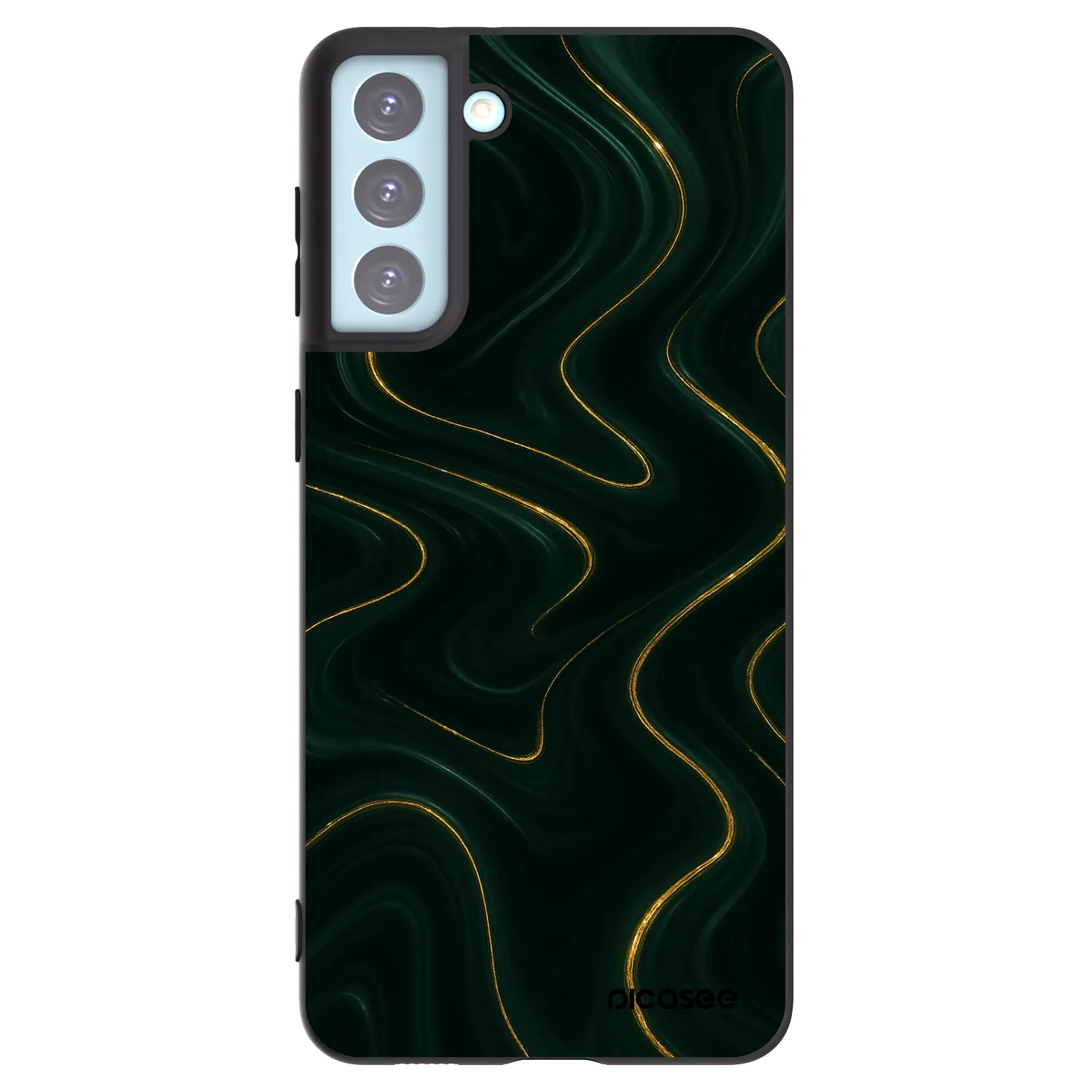 Picasee silikonový černý obal pro Samsung Galaxy S21+ 5G G996F - Vawes