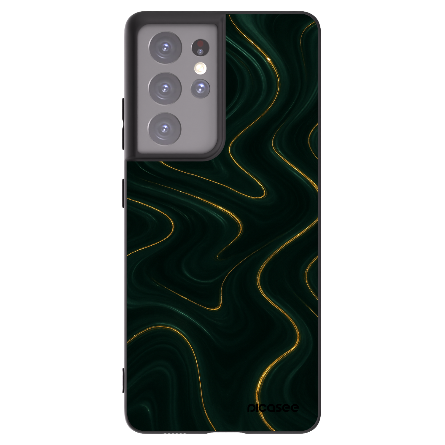 Picasee silikonový černý obal pro Samsung Galaxy S21 Ultra 5G G998B - Vawes