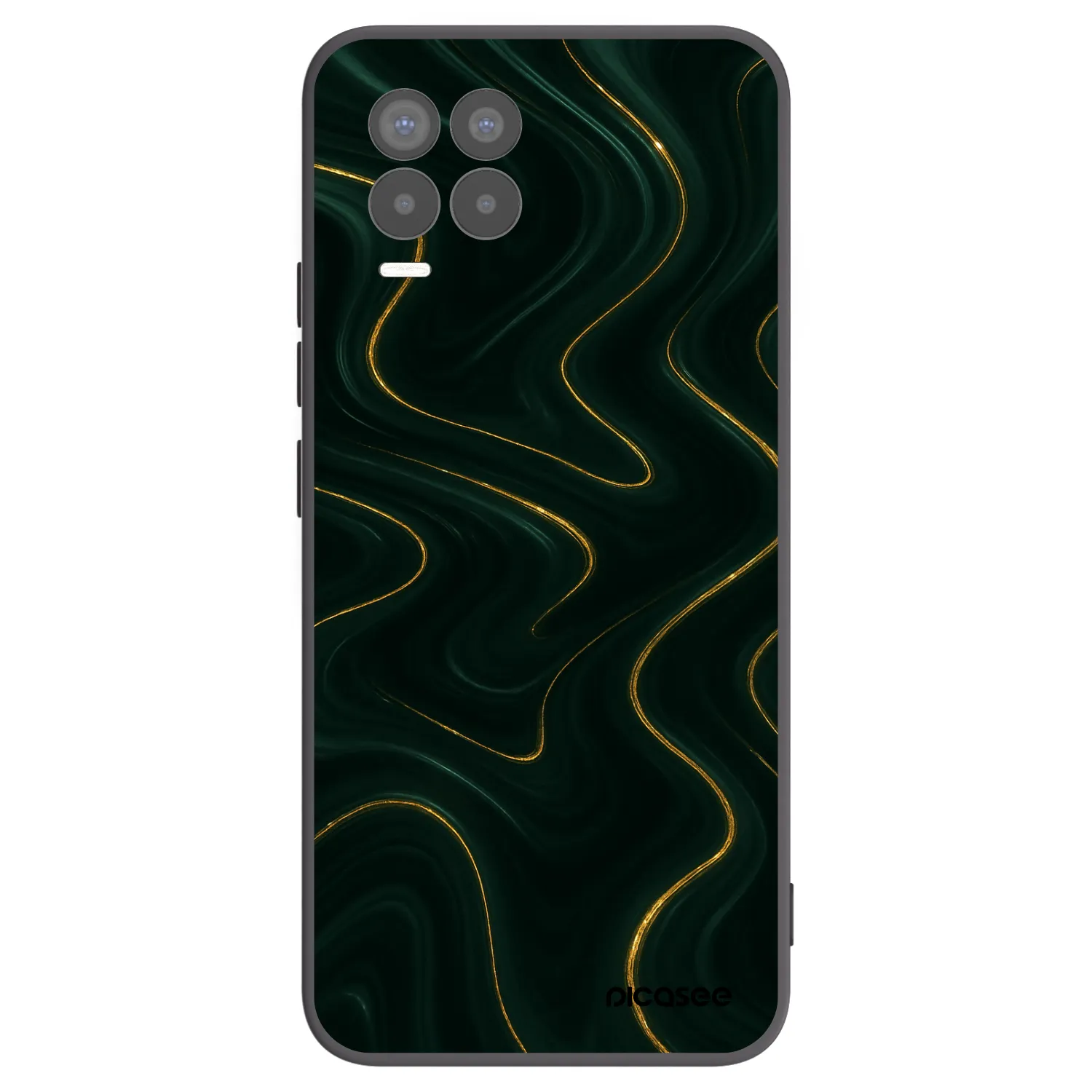 Picasee silikonový černý obal pro Realme 8 4G - Vawes
