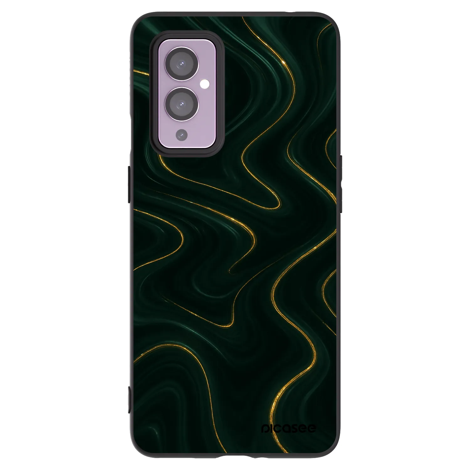 Picasee silikonový černý obal pro OnePlus 9 - Vawes