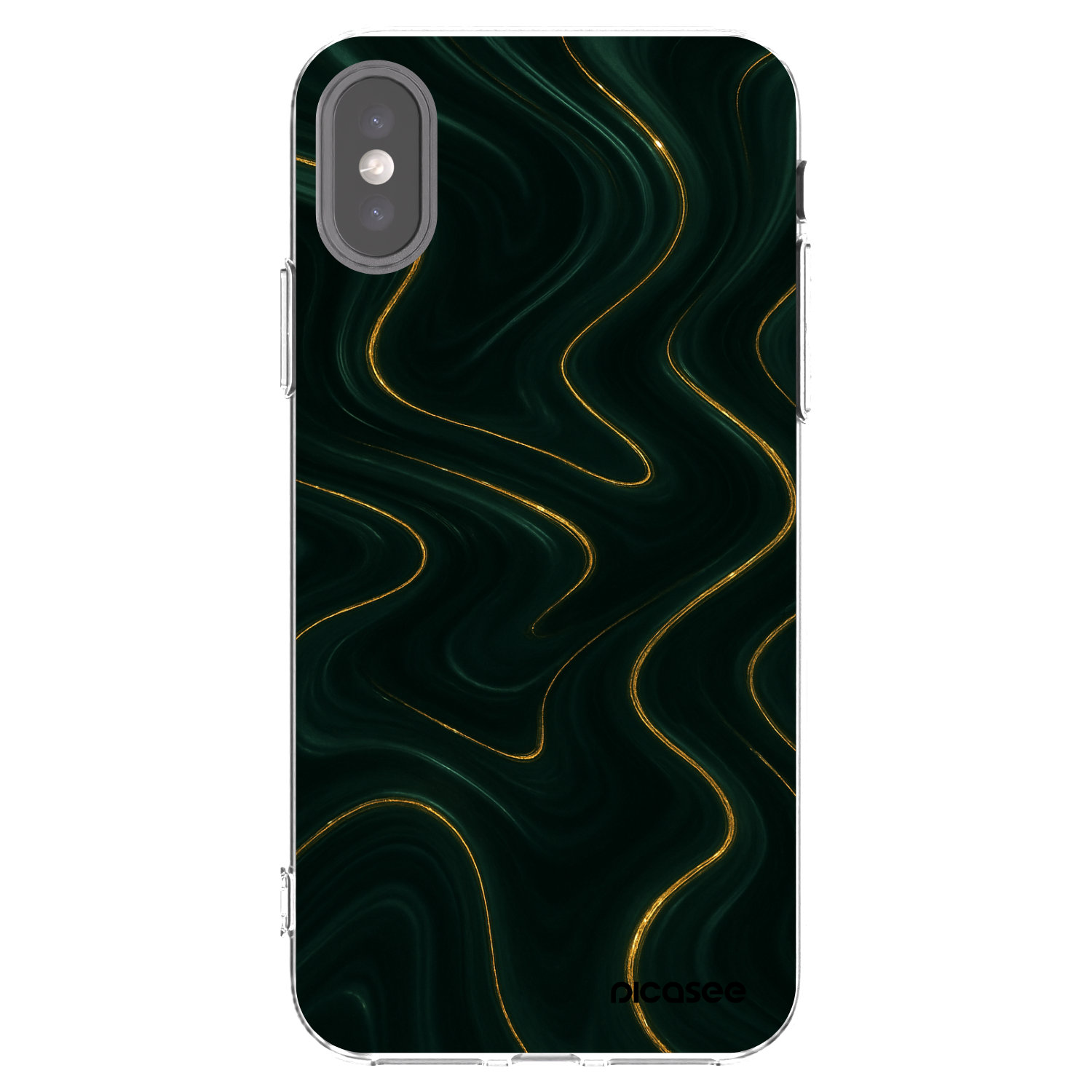 Picasee silikonový průhledný obal pro Apple iPhone X/XS - Vawes