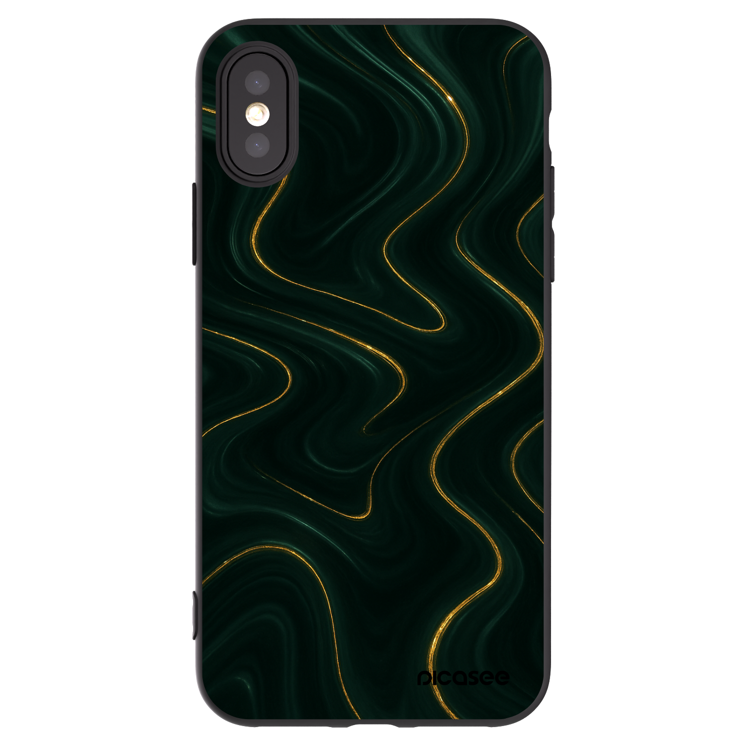 Picasee silikonový černý obal pro Apple iPhone X/XS - Vawes