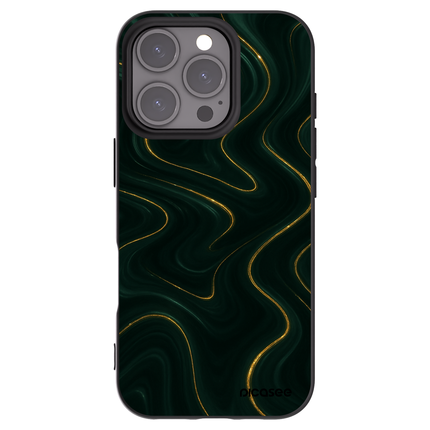 Picasee silikonový černý obal pro Apple iPhone 16 Pro - Vawes