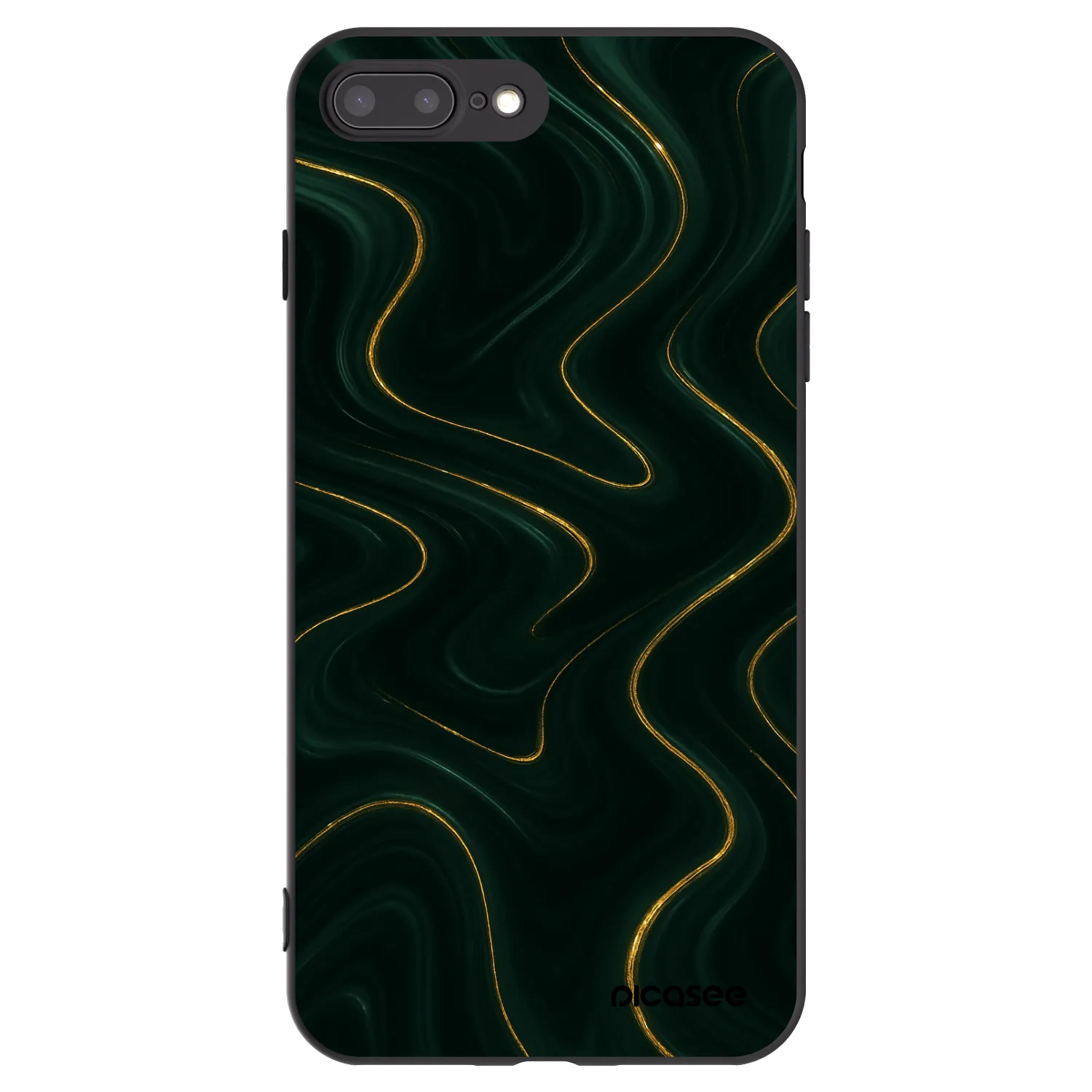 Picasee silikonový černý obal pro Apple iPhone 8 Plus - Vawes