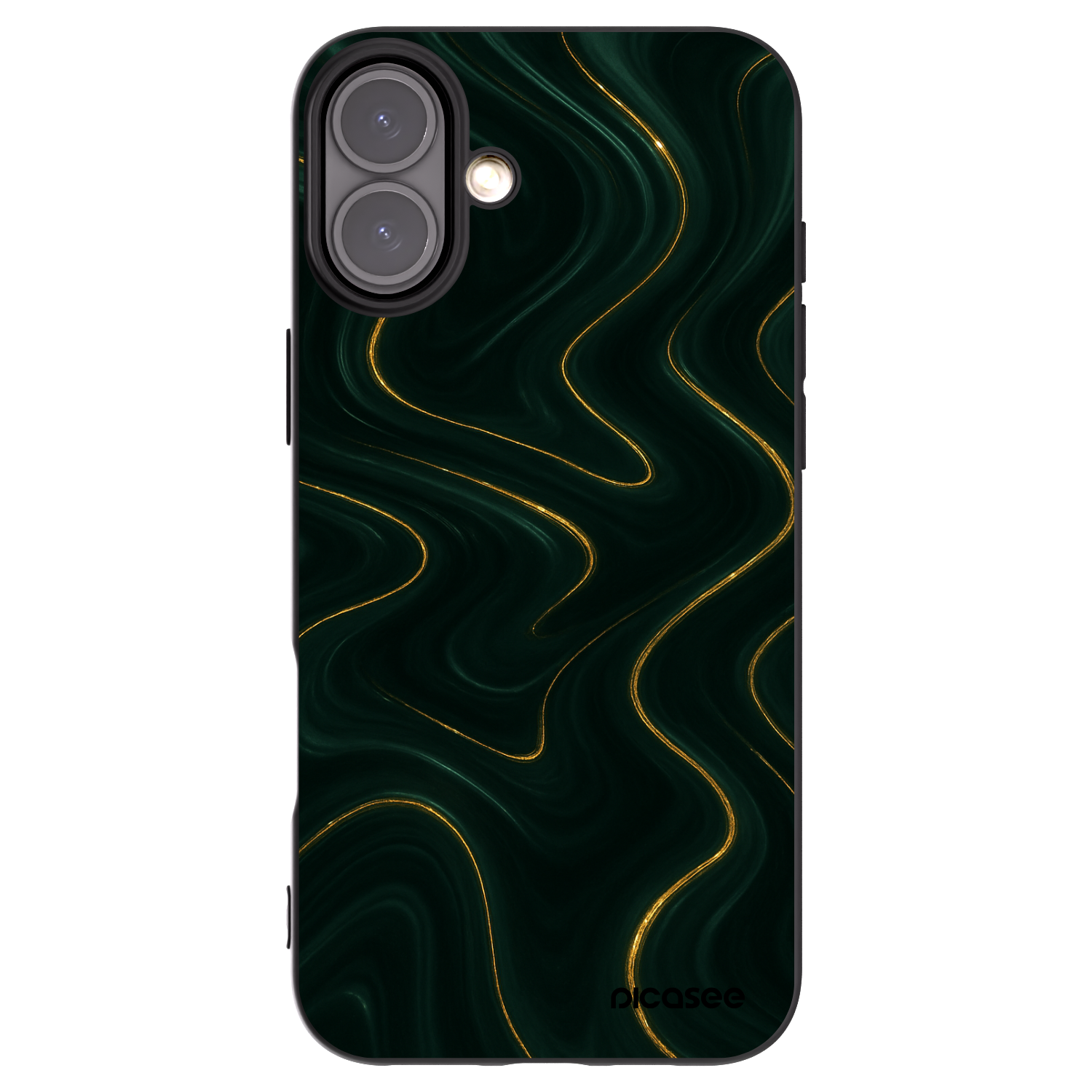 Picasee silikonový černý obal pro Apple iPhone 16 Plus - Vawes