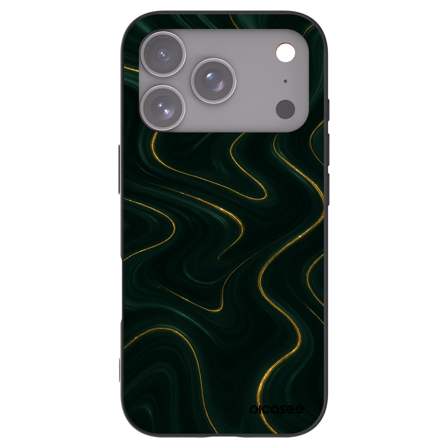 Picasee silikonový černý obal pro Apple iPhone 17 Pro - Vawes