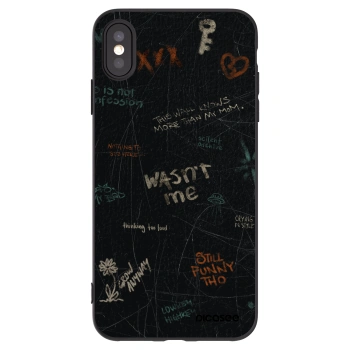 Picasee silikonový černý obal pro Apple iPhone XS Max - CONFESSION