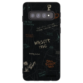 Picasee silikonový černý obal pro Samsung Galaxy S10 G973 - CONFESSION