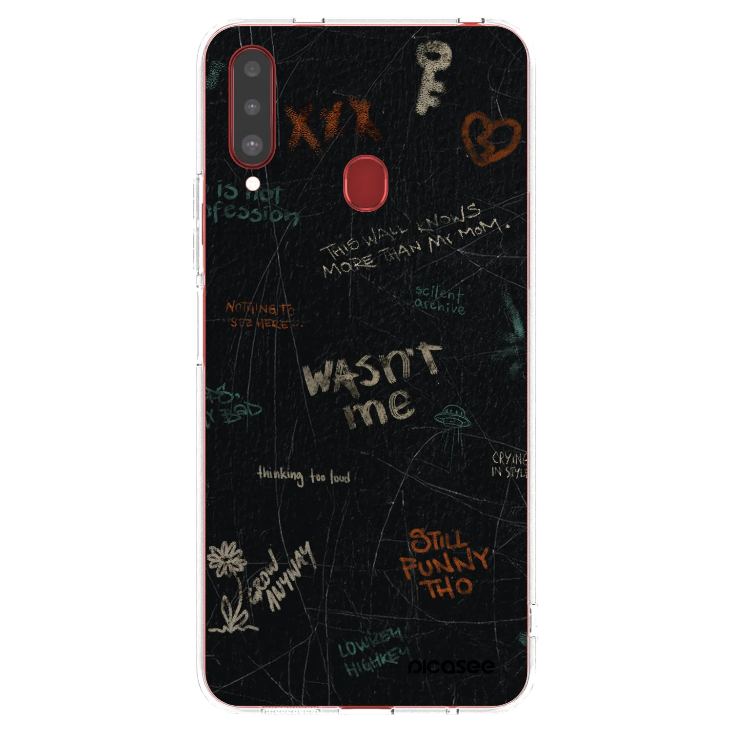 Picasee silikonový průhledný obal pro Samsung Galaxy A20s - CONFESSION